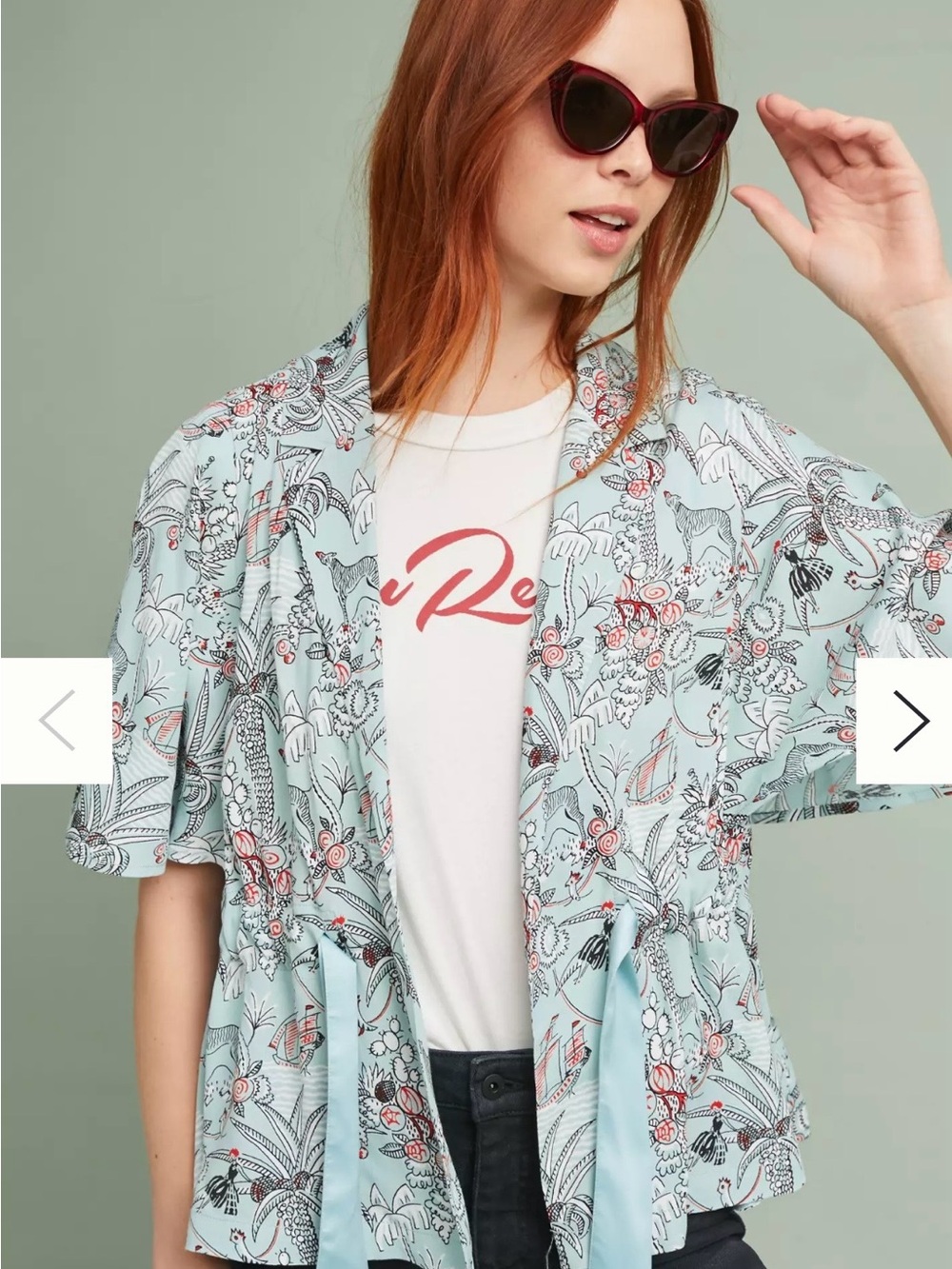 Evie By Anthropologie Printed Blazer Kimono Sleeve 100 % Viscose Ladies Size Med - Picture 5 of 6